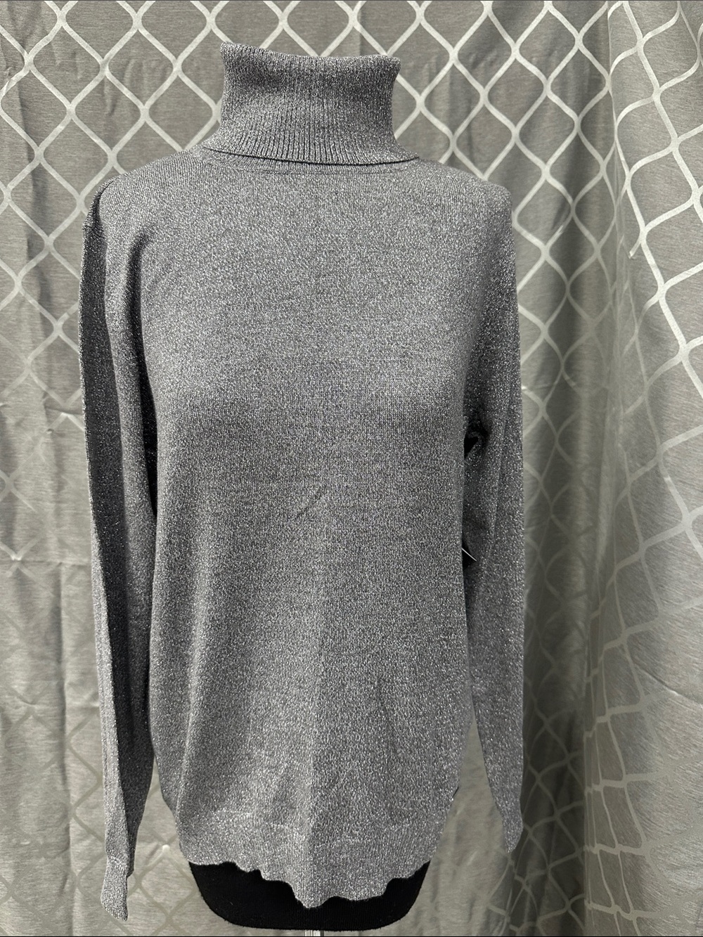 Calvin Klein Silver Metallic turtleneck Knit top